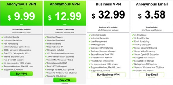 Nhấn “Buy VPN” để tiến hành thanh toán gói dịch vụ