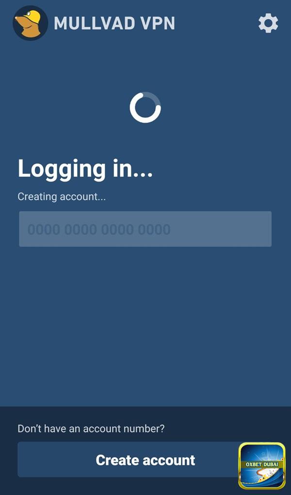 Nhấn “Create account” để tạo tài khoản